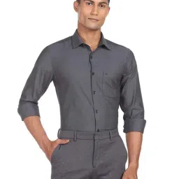 Arrow Charcoal Regular Fit Textured Cotton Shirt-picture-33