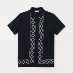Fame Forever by Lifestyle Boys Navy Cotton Lycra Printed Shirt-picture-5