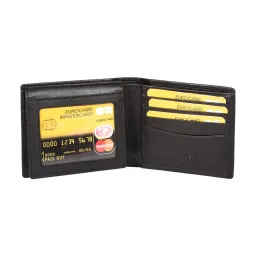 SASSORA Jade Black Leather Small Bi-Fold Wallet for Men image 5