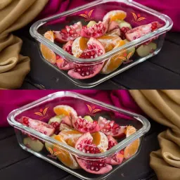 Femora Transparent Borosilicate Glass Containers with Lid (1500 ml, 620 ml) - Set of 2 image 4