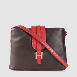 Hidesign Brown Solid SILVIA 03 Leather Sling Bag-image-50