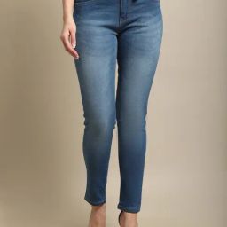 Cantabil Blue Cotton Regular Fit Mid Rise Jeans-image-45
