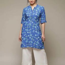 Rangriti Blue Printed Straight Kurta-14