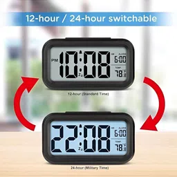 basics IND Black Contemporary Table Clock image 5