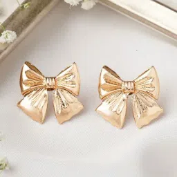 Joker & WItch Gold Stud Theodora Bow Style Stud Earring-picture-47