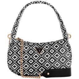 Guess black & White  Woven Hobo Handbag-image-57