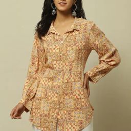 Rangriti Yellow Printed Tunic-image-16