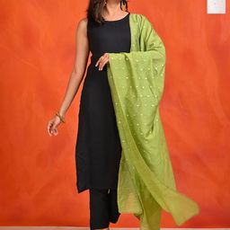 HELLA FASHIONS Pack Of 2 Geometric Woven Design Chanderi Dupatta-picture-30