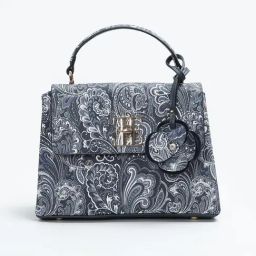 Elle Navy Printed Handbag-11