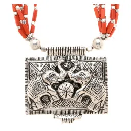 Imli Street Elephant Design Peach & Green Necklace image 4