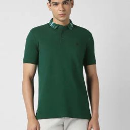 Van Heusen Green Cotton Regular Fit Polo T-Shirt-image-50