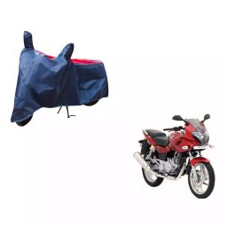 Auto Pearl Waterproof Two Wheeler Cover For Bajaj Pulsar 220 DTS-i (Red & Blue)-31