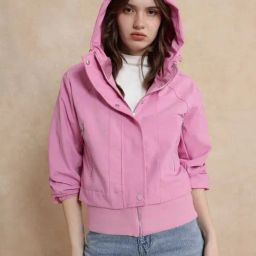 RAREISM Pink Cotton Solid Long Sleeves Jacket-picture-12