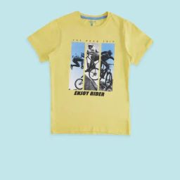 Pantaloons Junior Yellow Cotton Printed T-Shirt-image-99