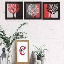 eCraftIndia Set of 3 Tree View Satin Matt Texture UV Art Painting-0