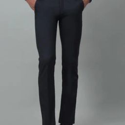 Cantabil Navy Cotton Regular Fit Checks Trousers-picture-23