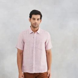 Fabindia Fashion Red-Grey Straight Fit Woven Design Shirt-image-68