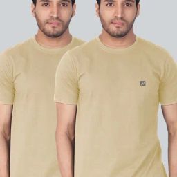 Lux Nitro Beige Regular Fit T-Shirt Pack of - 2-image-61