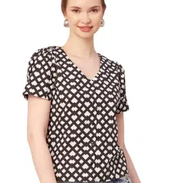 Moomaya Black & White Cotton Printed Shirt-picture-8