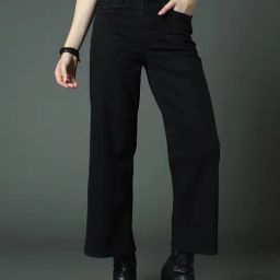 High Star Black Cotton Relaxed Fit Mid Rise Jeans-image-82