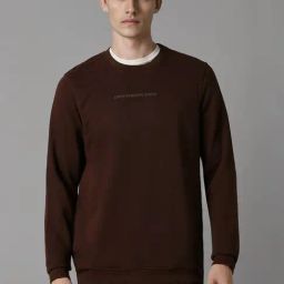 Louis Philippe Brown Cotton Regular Fit Printed Sweatshirt-picture-26