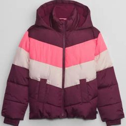 GAP Girls Maroon Color Block Jacket-image-20