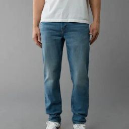 American Eagle Blue Blended Regular fit Solid Jeans-picture-11