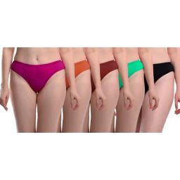 AROUSY Purple & Green Cotton Bikini Panties - Pack Of 5-image-79