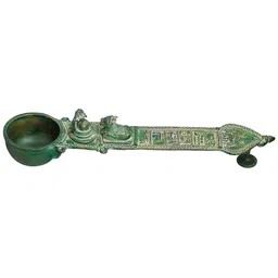 Exotic India Green Textured Ritual Uddharani With Figures of Nandi and Shiva Ling-image-9