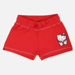 Kidsville Kids Dark Red Kitty Print Shorts-image-11