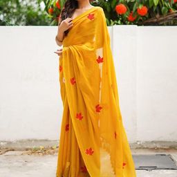 Ruuprekha Embrodired Design Pure Cotton Fusion Handloom Saree-picture-57