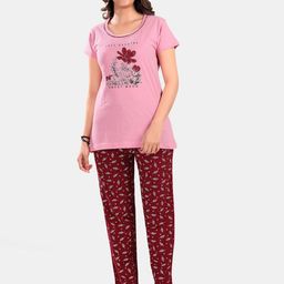 SWEET MOON Printed Round Neck Night suit-image-84