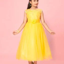 Aarika Kids Yellow Embroidered Gown-image-58
