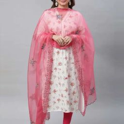 Aurelia Pink Embroidered Dupatta-48