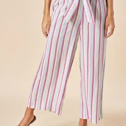 Akkriti by Pantaloons Blue & Purple Striped Palazzos-image-48