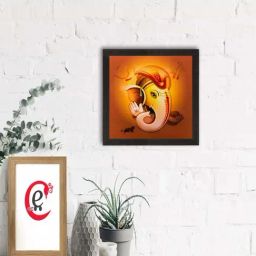 eCraftIndia Lord Ganesha Matt Textured UV Art Painting-26