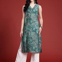 Anouk Floral Printed Sleeveless Straight Kurta-image-96