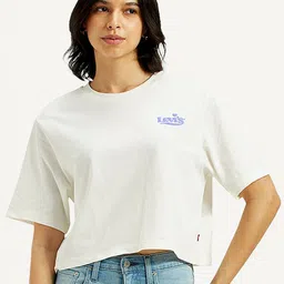 Levis Typography Printed Round Neck Extended Sleeves Cotton Applique Relaxed Fit T-shirt-picture-11