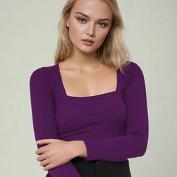Dream Beauty Fashion Women Square Neck Long Sleeves Top-image-61