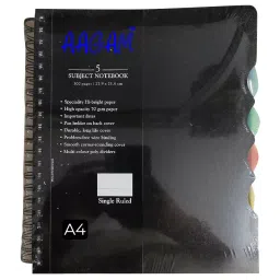 AAGAM 300 Pages Five SubjectS Multi Color Note Book Size A4, (Pack of 2)-44