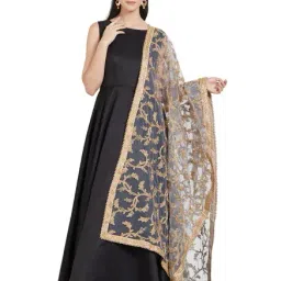 Dupatta Bazaar Light Grey & Gold Dupatta-38