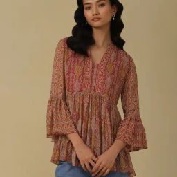 aarke Ritu Kumar Fuchsia Printed A Line Kurti-picture-19