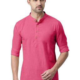 APEKTRA Men Mandarin Collar Slim Fit Short Kurta-picture-21