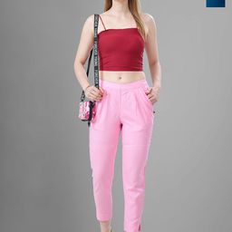 T19 Women Pack of 2 Relaxed Straight Fit Mid-Rise Formal Trousers-picture-40
