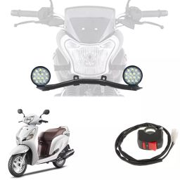 Cartronics 42W Complete Lighting System 14 LED Round Fog Lamp Light for Honda Aviator-17