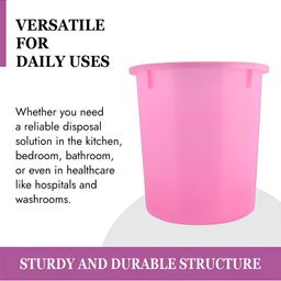 Kuber Industries Peach-Coloured & Pink 2 Pieces Open Dustbins 7 L Each image 3