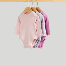 mothercare Varsity Bloom Girls Pack Of 3 Ribbed Bodysuits-image-90