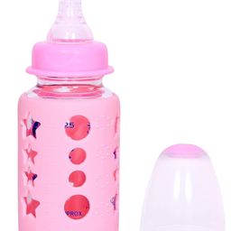 Fantasy India Premium Glass Baby Feeding Bottle for Kids Ultrasoft Nipple Glass Feeding Bottle with Silicone Cover Feeding Bottle for Milk and Baby Drinks No Leakage ML & OZ Marking (Color :- Pink, 120 ml)-image-24