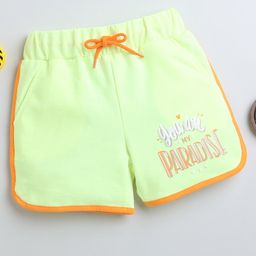 BUMZEE Placement Text Printed Shorts - Neon Green-image-93