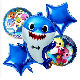 Decor Mantra baby shark under water theme foil balloon is perfect for indoor outdoor birthday decortaion - Blue - Pack of 5-3